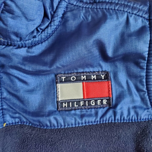 VTG Early Y2k Tommy Hilfiger Colorblock Full Zip Fleece Jacket Sz 18-24M - Picture 6 of 6
